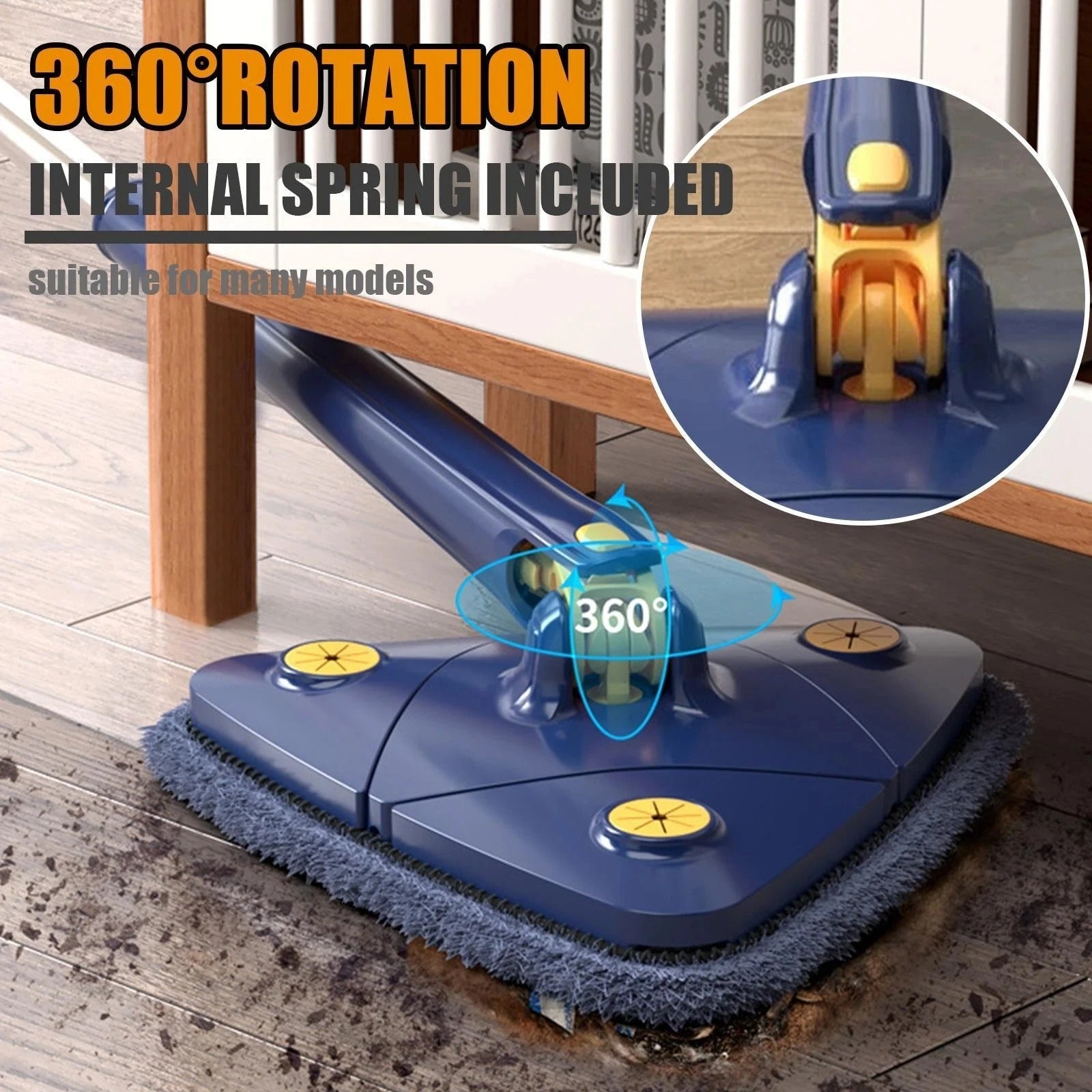 Telescopic Triangle Mop 360° Rotatable Adjustable Cleaning Mop