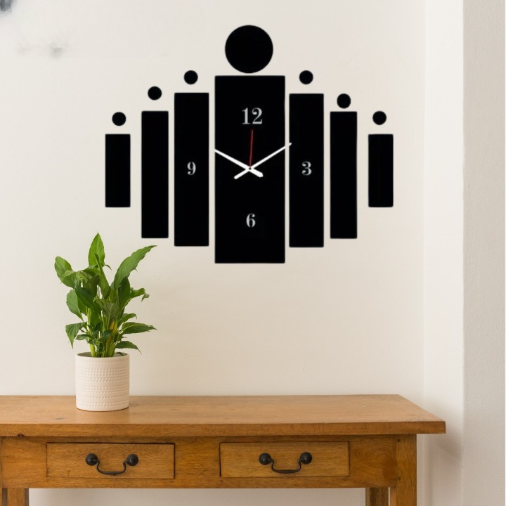 3D Tile Wall Clock | Wooden Tile Wall Clock Frame Wall Art