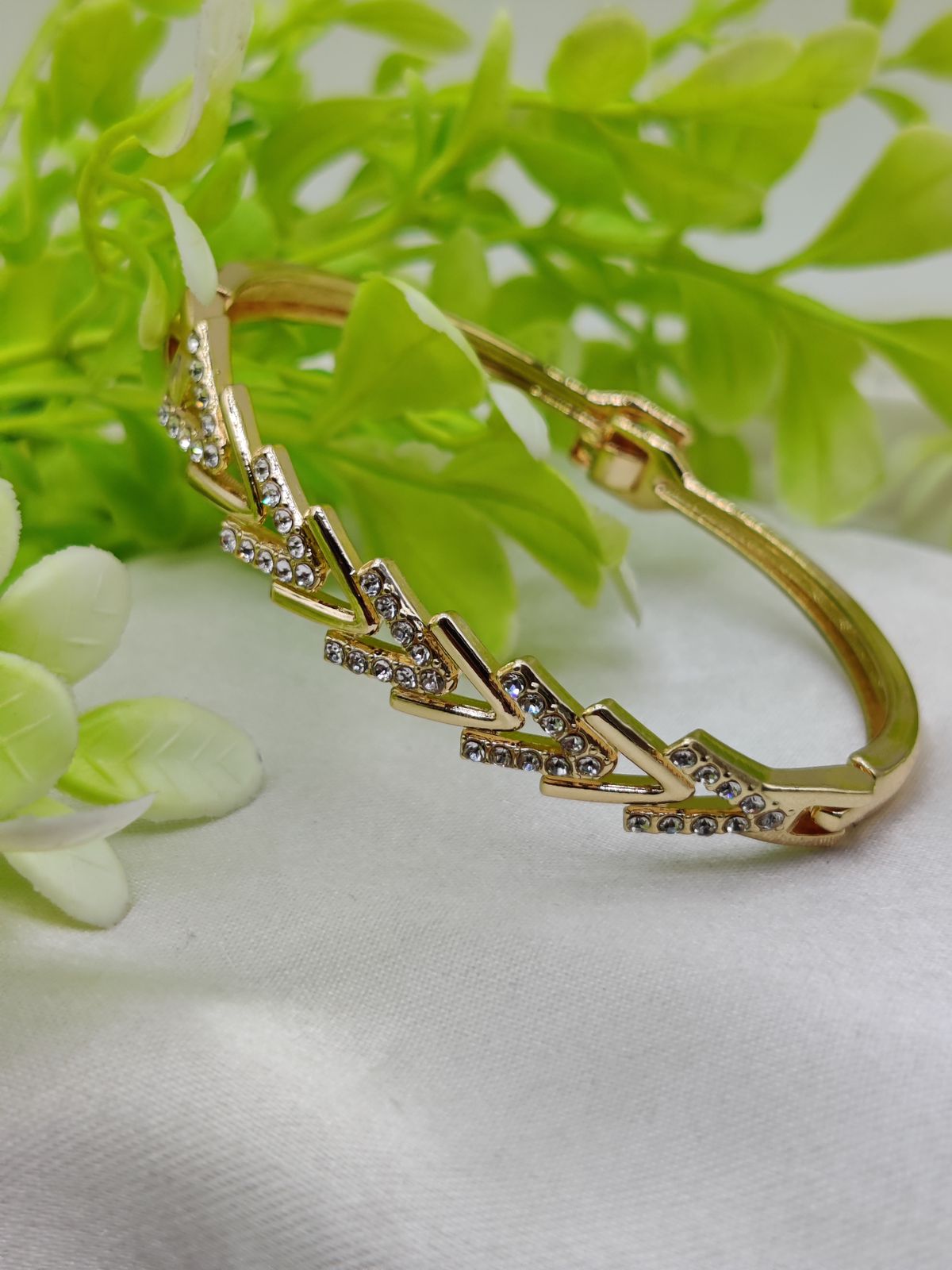 Imported Magnificent Chevron Crystal Adjustable Bracelet