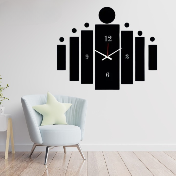 3D Tile Wall Clock | Wooden Tile Wall Clock Frame Wall Art